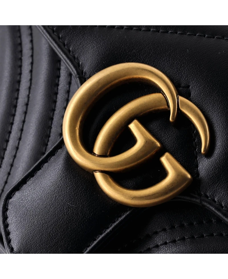 Pre-Owned Gucci Mini Gg Marmont Flap Bag Matelasse Leather
