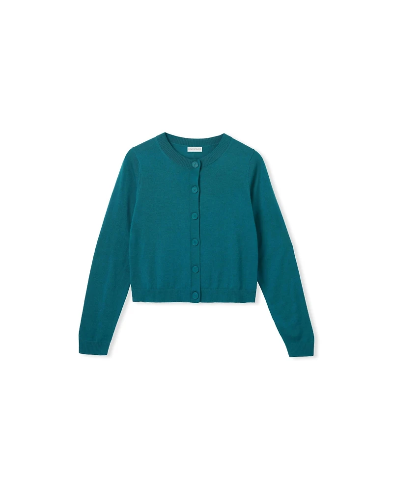 Celtic & Co. Women's Fine Knit Merino Crew Neck Cardigan