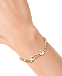 Effy Collection Diamond (1/6 ct. t.w.) and Tsavorite Accent (1/20 ct. t.w.) Bracelet in 14k Yellow Gold