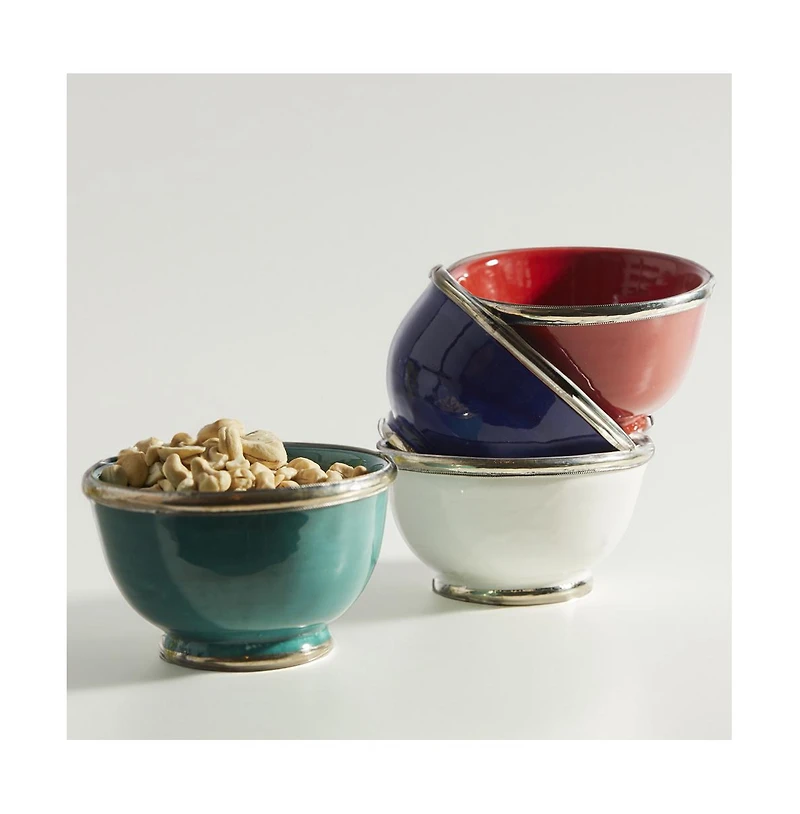 Verve Culture Moroccan Silver Rimmed Bowl