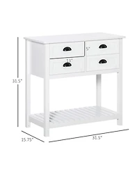 Clihome 31.5" H Storage Cabinet with 4 Drawers, White Mdf Entryway Organizer Coffee Bar