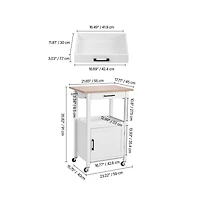 Sugift Kitchen Island Cart on Wheels Mobile Storage Cart Single Door Cabinet Drawer