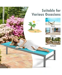 Gymax Outdoor 6-Position Lounge Chair Chaise Aluminium Adjust Recliner Patio