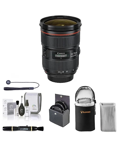 Canon Ef 24-70mm f/2.8L Ii Usm Lens, Bundle with 82mm Uv, Cpl, Nd and Vnd Filters, Soft Lens Case, Lens Cleaner, Cleaning Kit, Universal Lens Cap