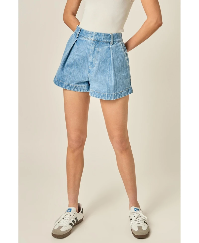 English Factory Women's High Waisted Denim Shorts