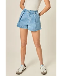 English Factory Women's High Waisted Denim Shorts