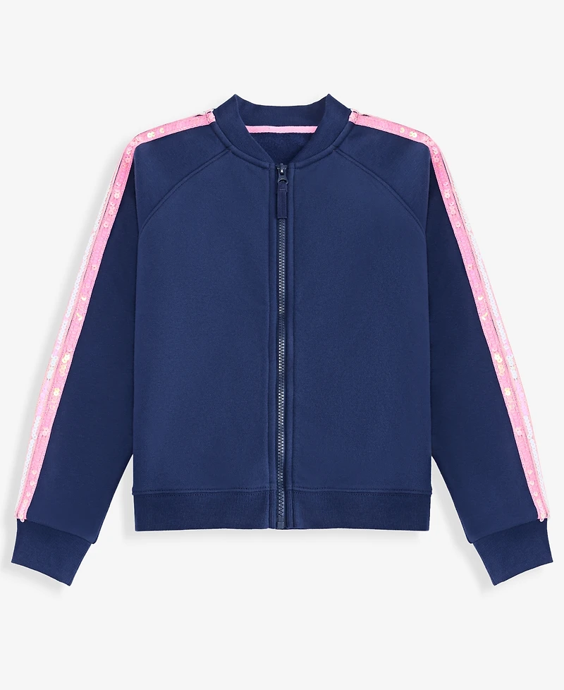 Epic Threads Girls' Xs-xl Sequin-Stripe Fleece Bomber Jacket, Macy's Exclusive