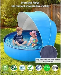 Gnuadz Kiddie Pool Foldable Shade Tent Swimming Wading Dogs Ball Pit Backyard Water Play