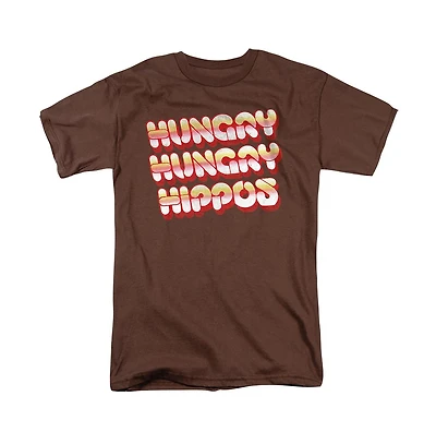 Logovision Men's Hungry Hippos Vintage Bubble Letter Logo T Shirt