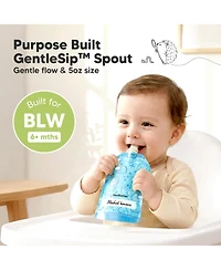 KeaBabies 12-Pack Prep Baby Food Pouch Reusable for Apple Sauce, Breastmilk, 5oz Puree Pouches Toddlers, Kids, First