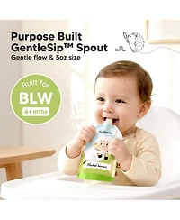 KeaBabies 12-Pack Prep Baby Food Pouch Reusable for Apple Sauce, Breastmilk, 5oz Puree Pouches Toddlers, Kids, First