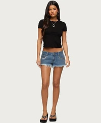 Edikted Women's Izabelle Shredded Back T Shirt