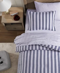 Tommy Hilfiger Campus Stripe Washed Microfiber -Pc. Comforter Set