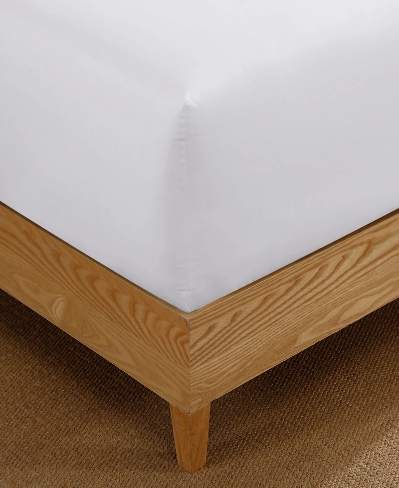 Tommy Hilfiger Essentials 300-Thread Count Solid Cotton Percale Fitted Sheet