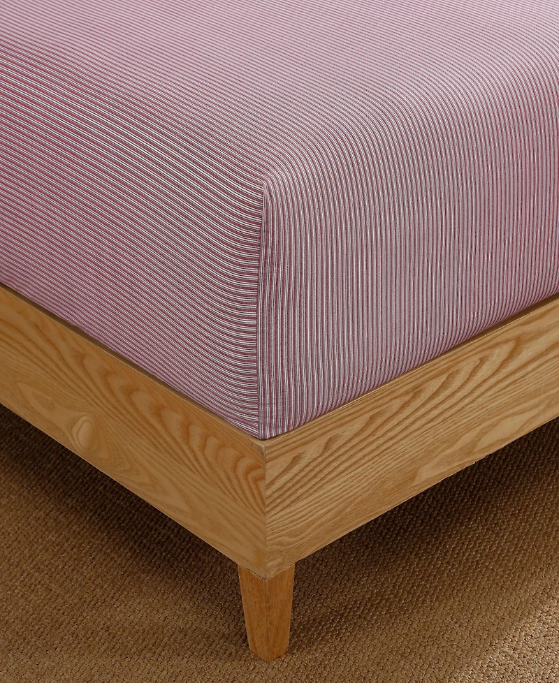 Tommy Hilfiger Highland Ticking 300-Thread Count Stripe Cotton Percale Fitted Sheet