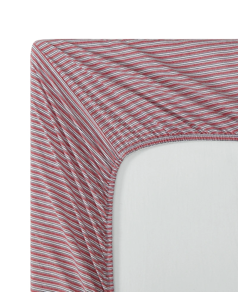Tommy Hilfiger Highland Ticking 300-Thread Count Stripe Cotton Percale Fitted Sheet