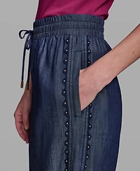 Karl Lagerfeld Paris Women's Soft Drawstring Waist Pull-On Pants