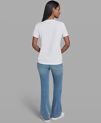 Karl Lagerfeld Paris Women's Crewneck Denim Logo T-Shirt