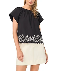 Vince Camuto Women's Cotton Flutter-Sleeve Top
