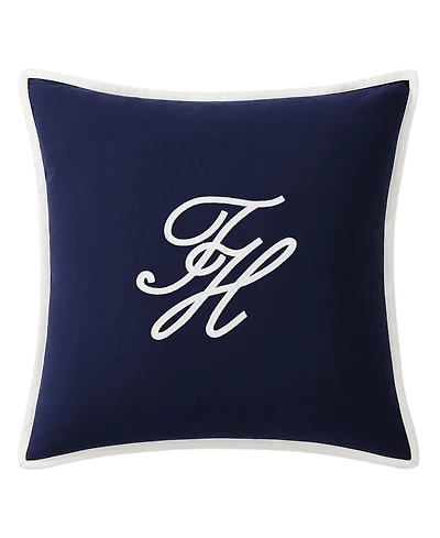 Tommy Hilfiger Swim Shop Monogram Cotton Decorative Pillow, 20" x 20"
