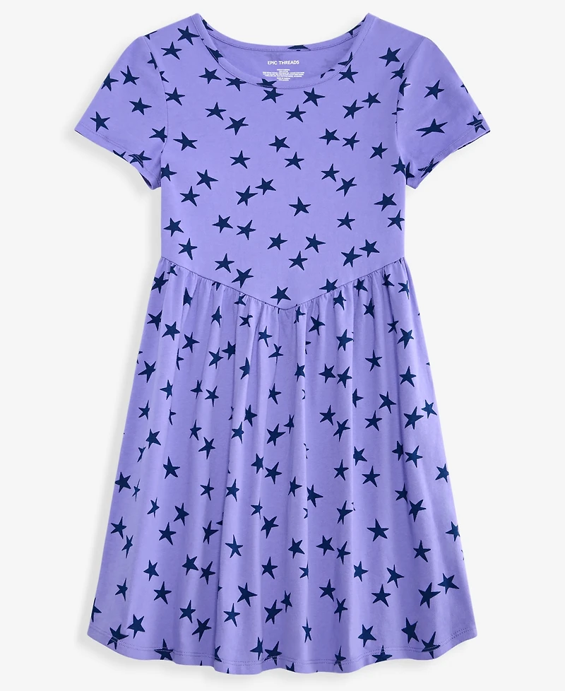 Epic Threads Girls' Xs-xl Star-Print Cotton Dress, Macy's Exclusive