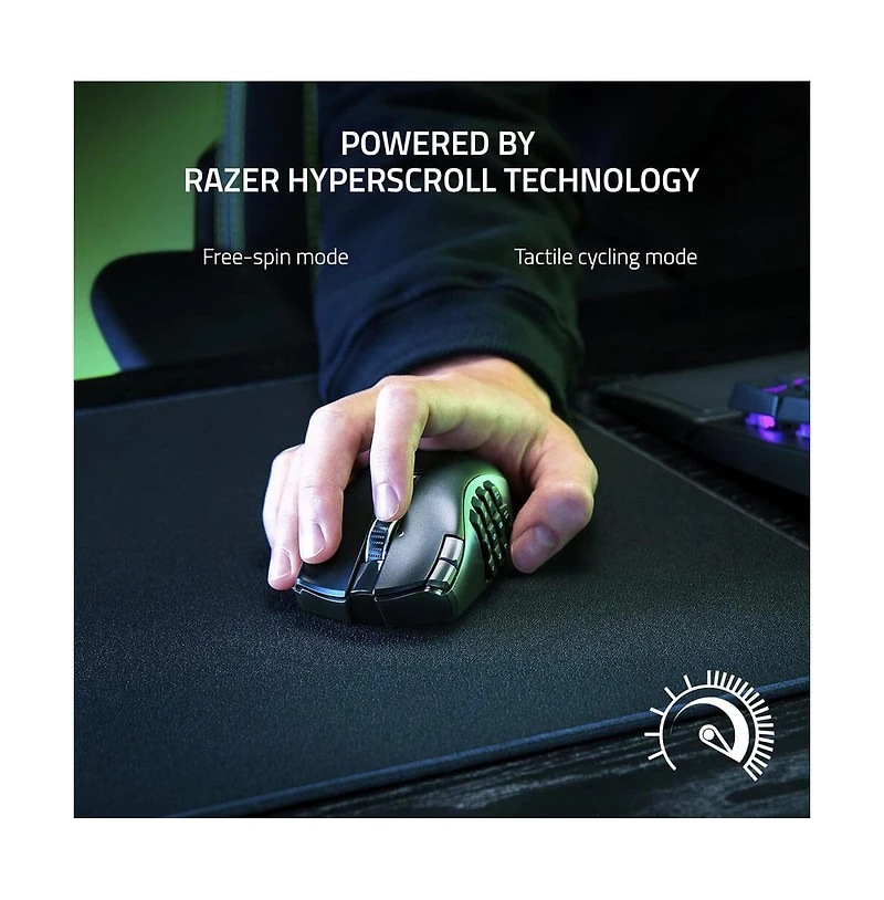 Razer Naga V2 HyperSpeed Wireless Ergonomic Gaming Mouse - Black