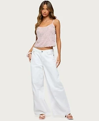 Edikted Women's Bead and Sequin Chiffon Tank Top