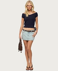 Edikted Women's Marula Wide V Neck Top