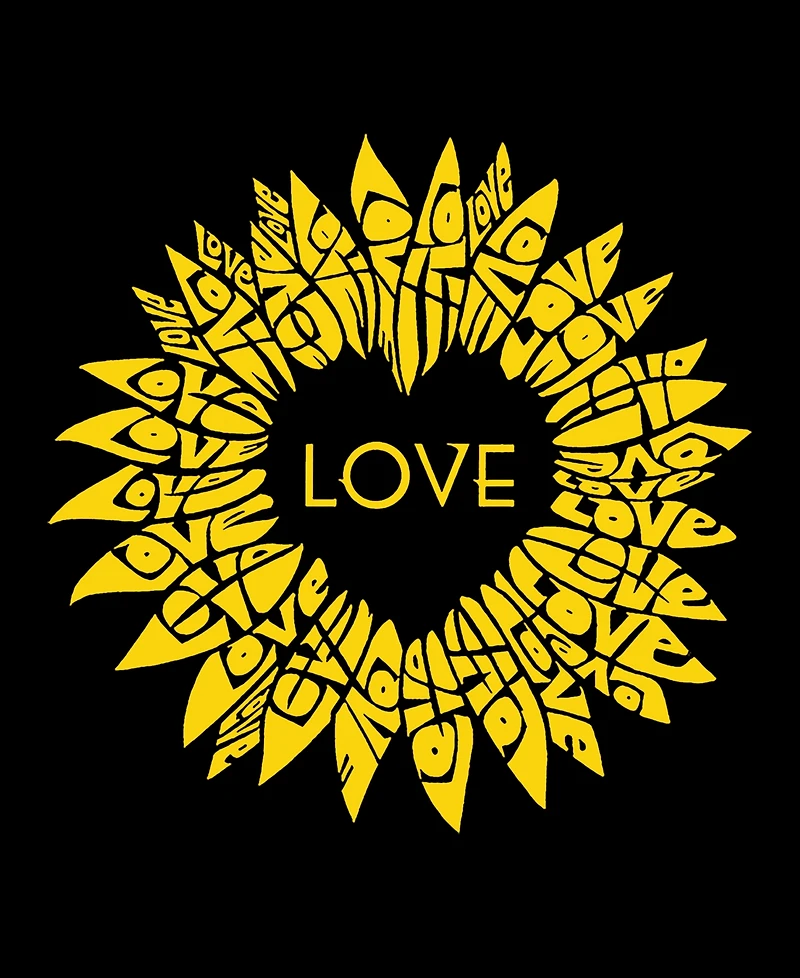 La Pop Art Men's Love Sunflower Word Long-Sleeve T-Shirt