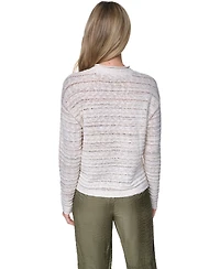 Nautica Women's Cotton-Blend Crewneck Drop Shoulder Sweater