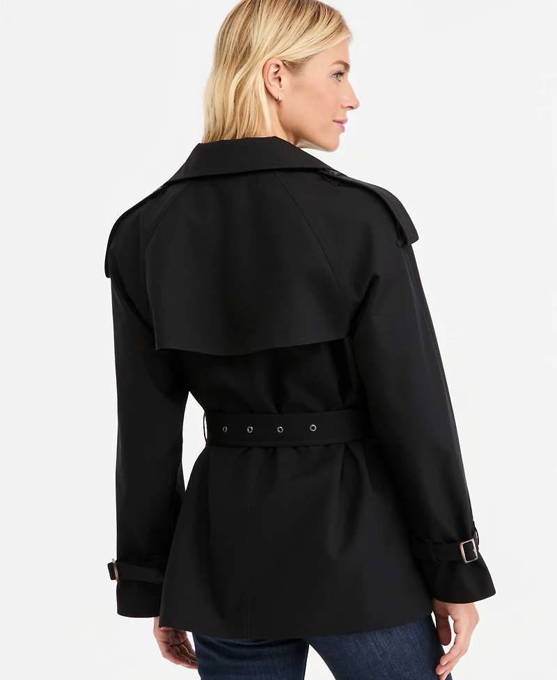 Tahari Women's Funnel-Neck Belted Trench Coat
