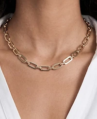 Ettika Golden Flat Rectangle Chain Necklace