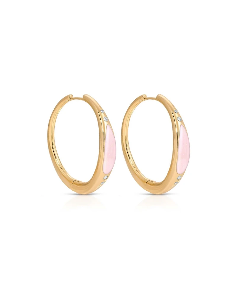 Ettika 18k Gold-Tone Gemstone Abyss Hoop Earrings
