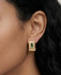 Ettika 18k Gold-Plated Marquise Crystal Huggie Earrings