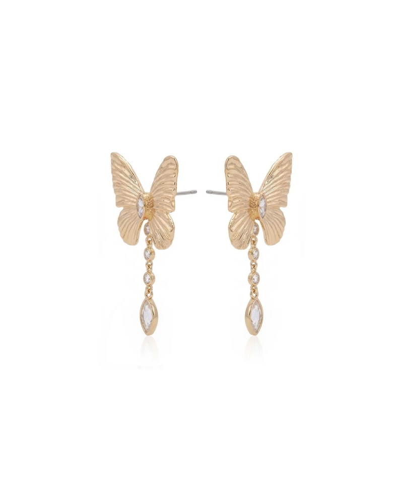 Ettika 18k Gold-Tone Butterfly Dangle Earrings