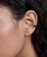 Ettika Hammered Pear Crystal Cuff Earrings