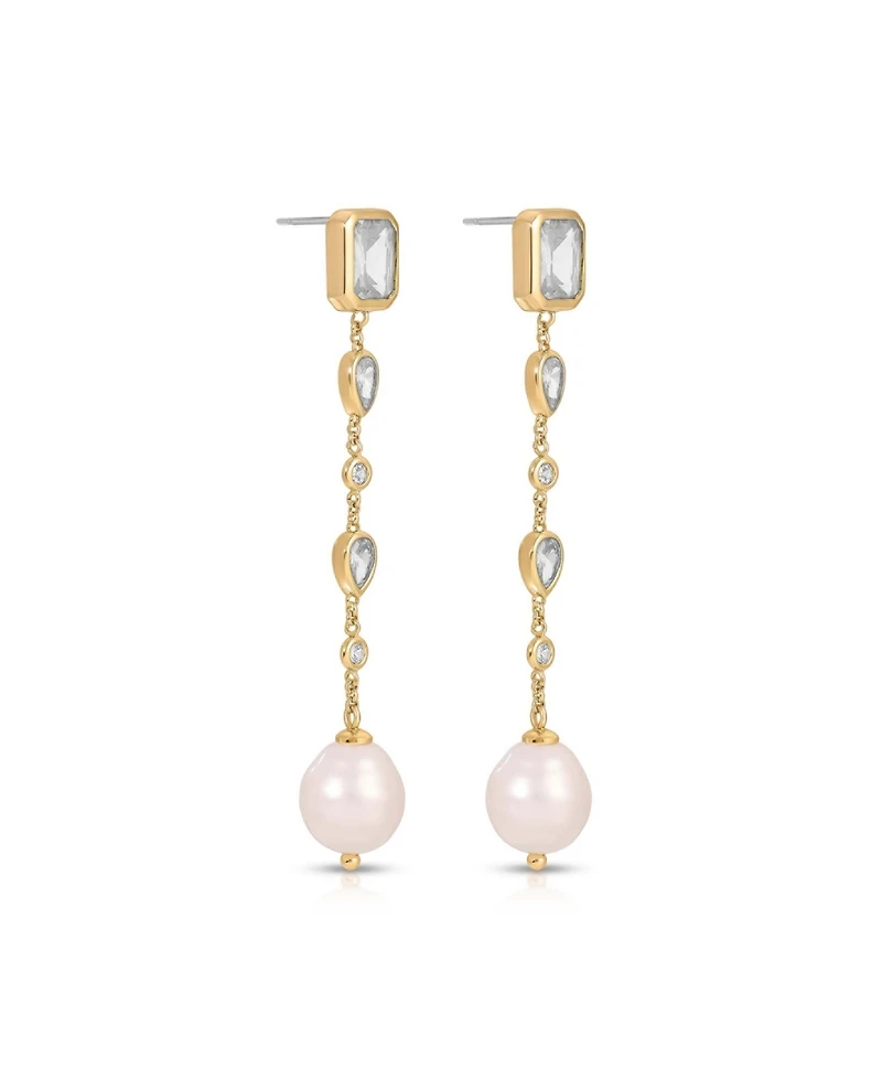 Ettika Gleaming Gem Linear Drop Earrings