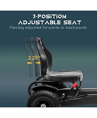 Aosom Kids Pedal Go Kart W/ Adjustable Seat, Rubber Wheels