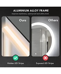 Homcom 39" x 32" Dimmable Led Bathroom Mirror w/ Infinite Color Temp