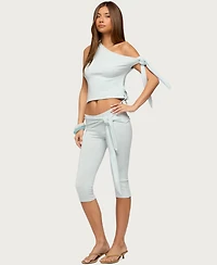 Edikted Women's Adara Tie Capri Pants