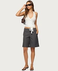 Edikted Women's Grommet Low Rise Bermuda Shorts
