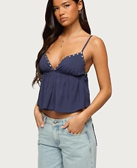 Edikted Women's Alina Studded Babydoll Tank Top