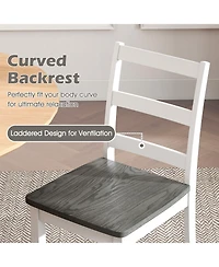 Slickblue Wooden Dining Chairs Set of 2 with Solid Rubber Wood Legs for Kitchen and Dining Room-Grey