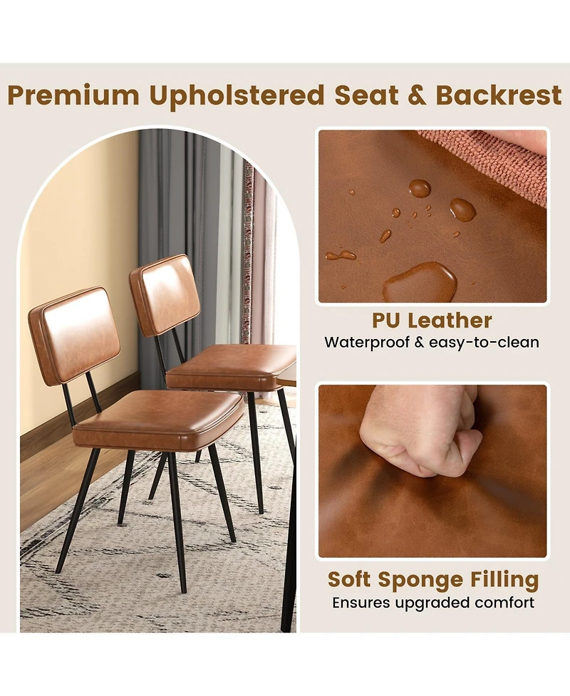 Slickblue Upholstered Dining Chairs Set of 2 with Comfortable Padded Back and Seat Cushion