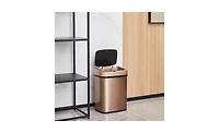 Ninestars Rectangular Motion Sensor Trash Can 3.2 Gallon Stainless Steel