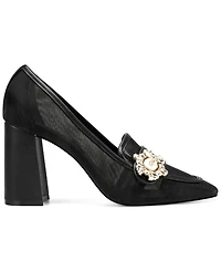 Karl Lagerfeld Paris Women's Savannah Mesh High Block Heel Pumps