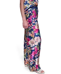 Karl Lagerfeld Paris Women's Soft Floral Print Pull-On Pants