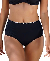 Lascana Women's Scalloped High Waisted Bikini Swimsuit Bottom