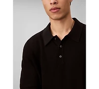 Calvin Klein Men's Textured Cotton Short-Sleeve Polo Shirt