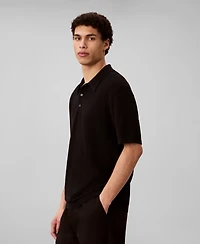 Calvin Klein Men's Textured Cotton Short-Sleeve Polo Shirt
